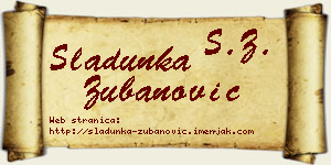 Sladunka Zubanović vizit kartica